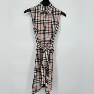 Burberry Plaid Belted Sleevelss Dress